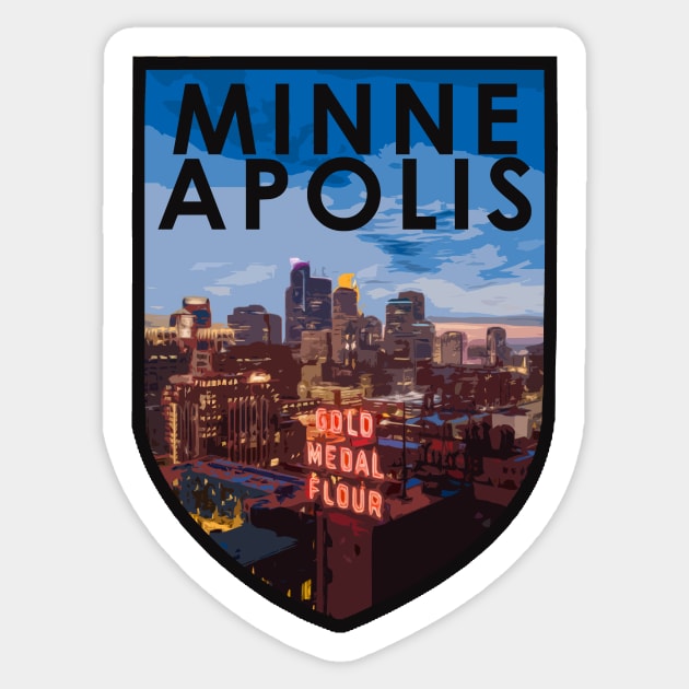 Minneapolis Skyline Night Sticker by zsonn